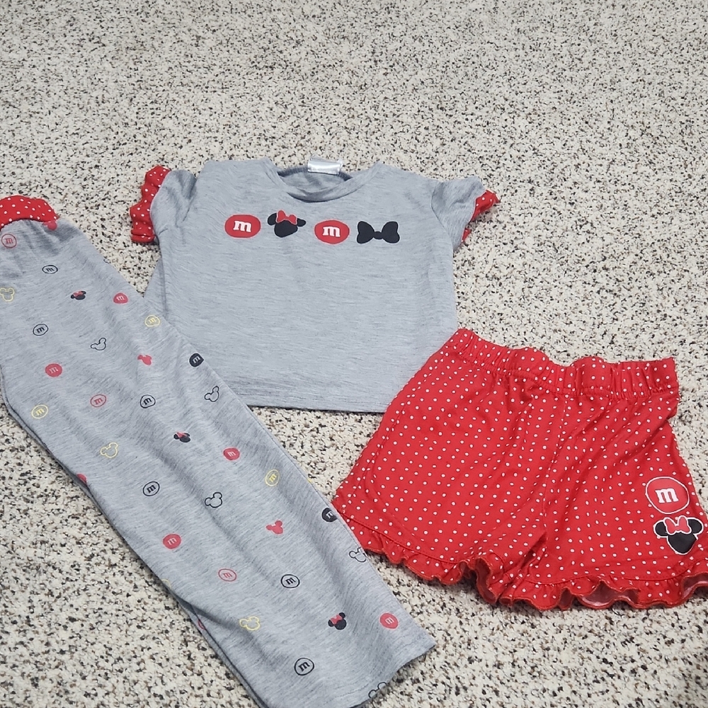 M&M'S Gray Toddler Pajamas Top with Shorts And Pants